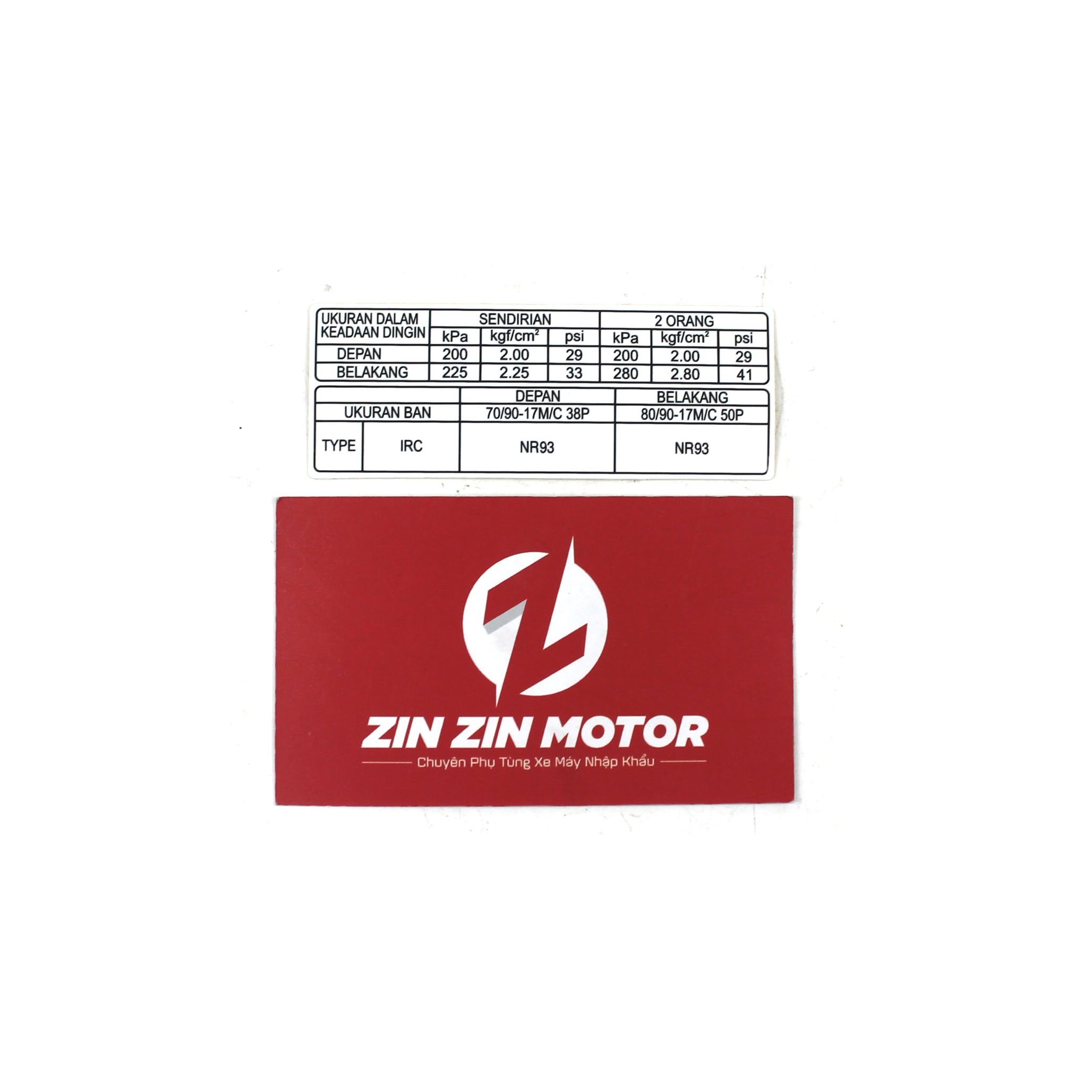 Tem Thông Số Gắp - Satria FI, Raider FI