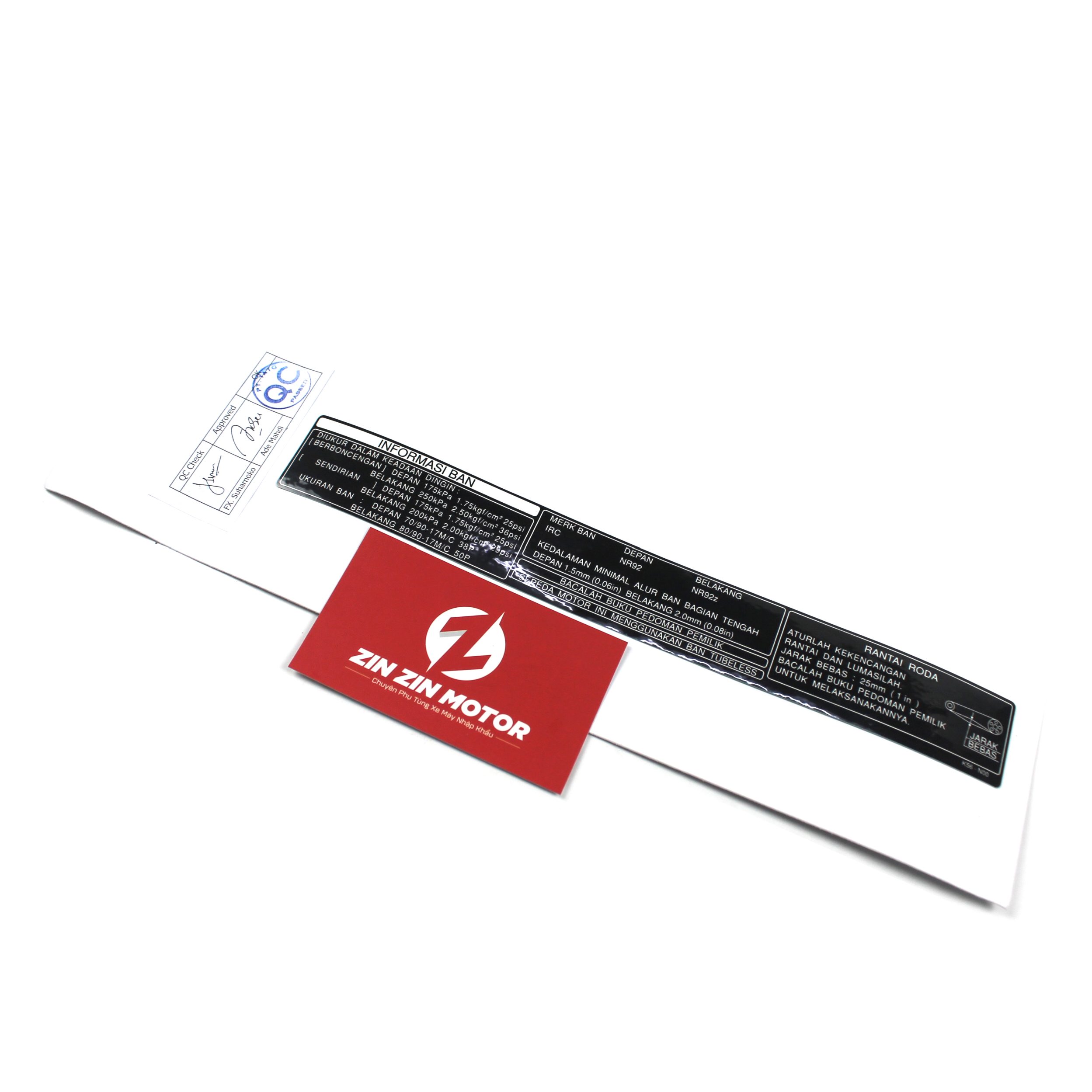 Tem Thông Số Gắp - Sonic 150R