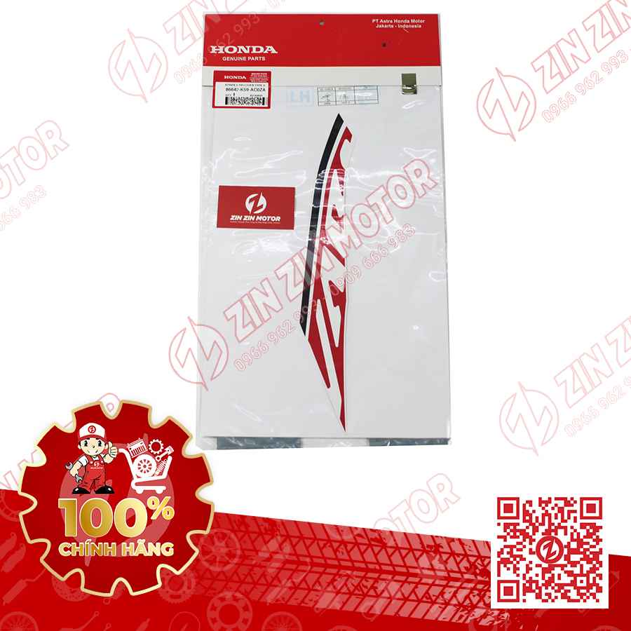 Tem Yếm Trái Vario 150 K59J Trắng Đỏ