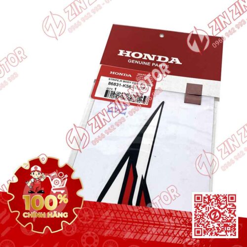 Alternative view of Tem Bụng Sau Phải Sonic 150R K56 Trắng Đỏ Đen