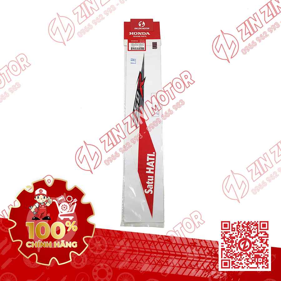 Tem Bụng Sau Trái Sonic 150R K56 Trắng Đỏ Red Racing