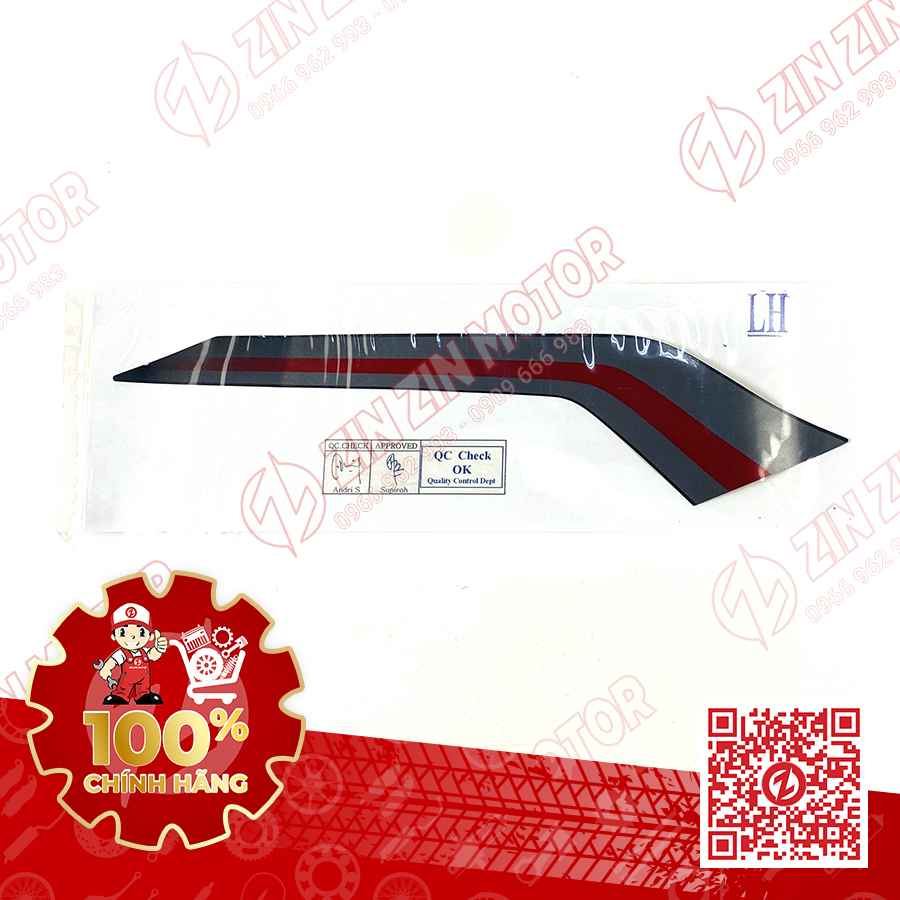 Tem Bụng Sau Trái Vario 160 K2S Đen Sọc Đỏ