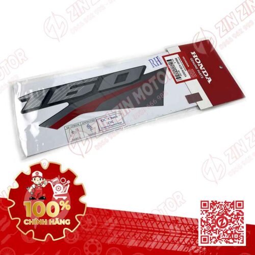 Alternative view of Tem Giấy 160 Yếm Phải Vario 160 Đen Sọc Đỏ