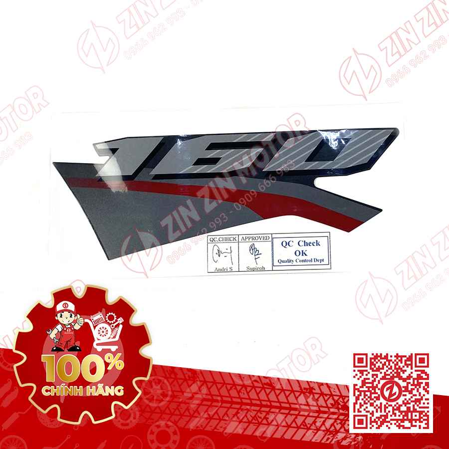 Tem Giấy 160 Yếm Trái Vario 160 Đen Sọc Đỏ