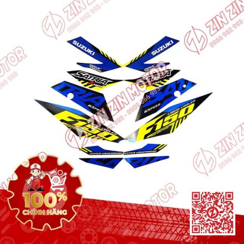 Tem Satria Fi 2021 Xanh Đen Chính Hãng Suzuki Indonesia
