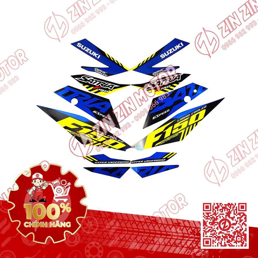 Tem Satria Fi 2021 Xanh Đen Chính Hãng Suzuki Indonesia