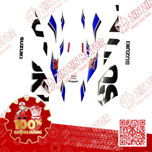 Tem GSX R150 Trắng Xanh