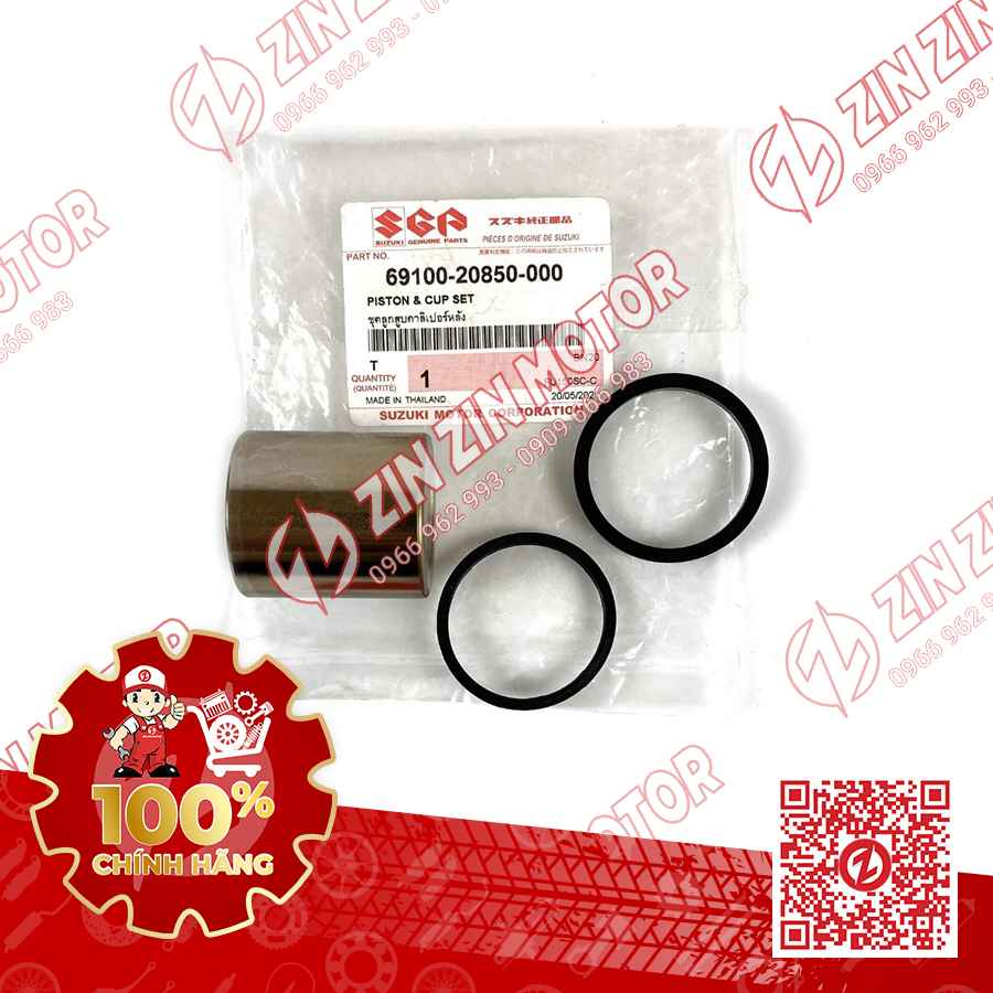 Bộ Piston Heo Thắng Sau GSX R150, GSX S150, Bandit 150, Raider Xăng Cơ