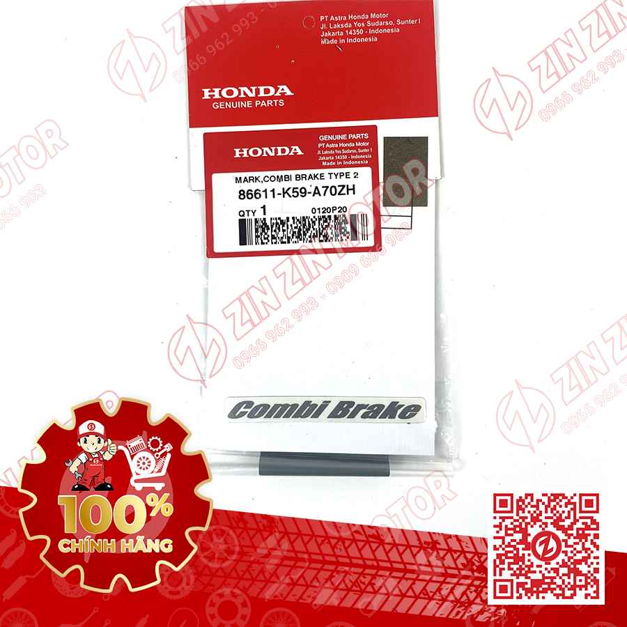 Tem Combi Brake Vario 150 K59J, Vario 125 K60R Bạc