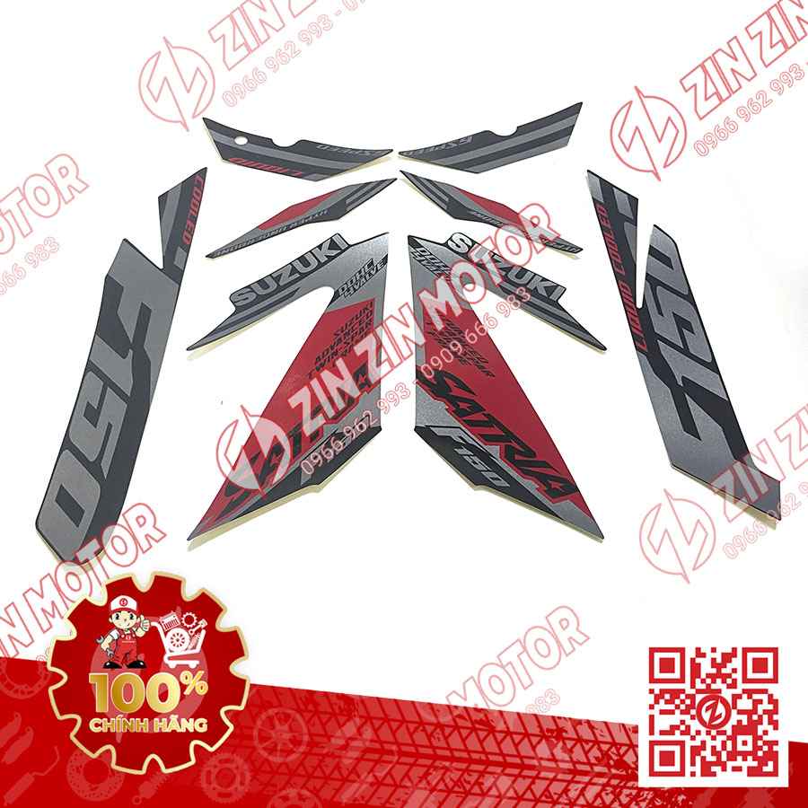 Tem Satria Fi , Raider Fi 2022 Đỏ Đen Xám