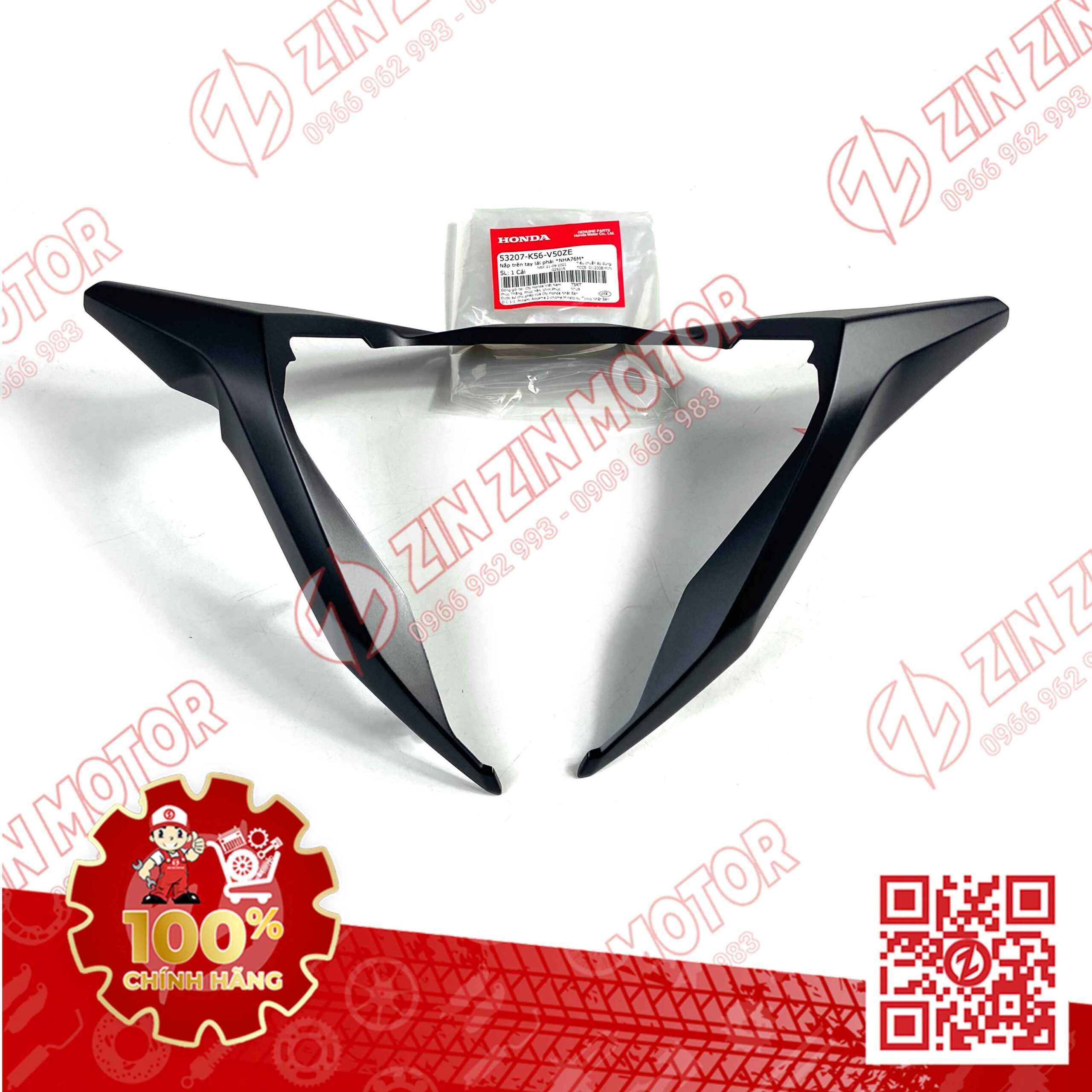 Nắp Trên Tay Lái, Ốp Viền Đồng Hồ Winner X V2 2019+ Đen Nhám NHA76M