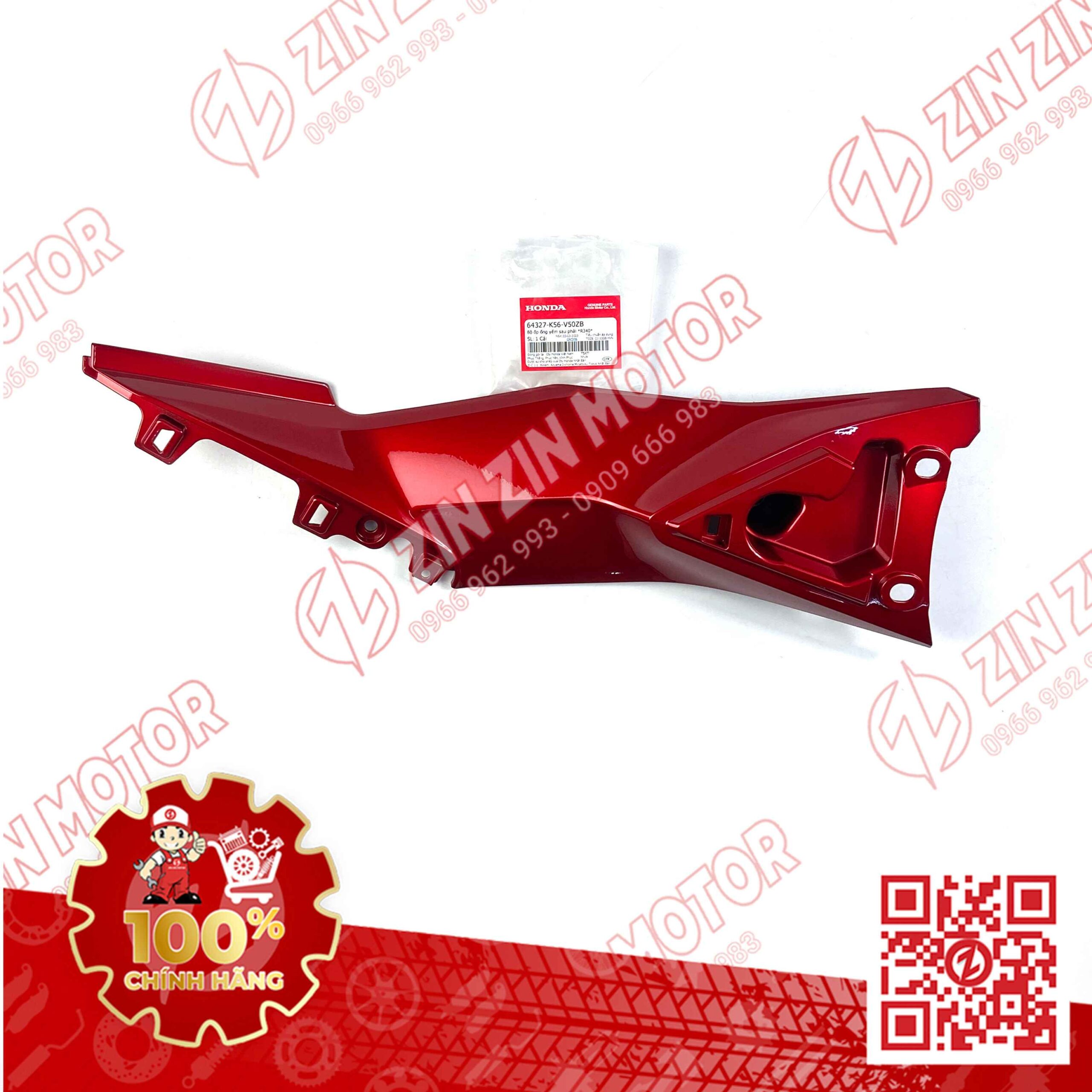 Ốp Ống Yếm, Lườn Giữa Winner X V2 2019+ Phải Đỏ Đậm R340C