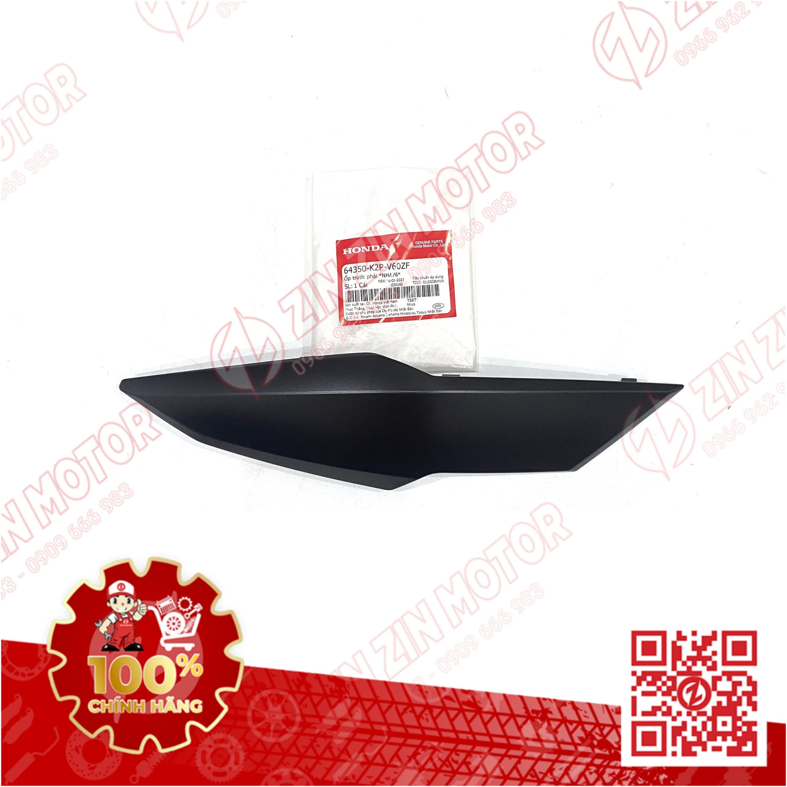 Ốp Đèn Pha Winner X V3 2022+ Phải Đen Nhám NHA76M