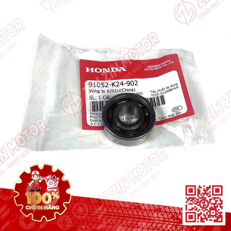 Vòng Bi 6201U, Bạc Đạn Bánh Trước Winner V1, Winner X V2 V3, WINNER X V4 2024 RS150 V1 V2 V3, Sonic 150R, Vario 150/125, PCX 150, AB 125/150/160, SH 125/150/160i, ADV 160/150, Scoopy, BeAT, Genio ; BẠC ĐẠN BÁNH TRƯỚC, BÁNH SAU TRÁI WAVE RSX 2019 2020 2021 2022 2023 , WAVE ALPHA 2017 - 2023 2024 - 2025, WAVE BLADE 110 , VISION 2026 91052K24902 CHÍNH HÃNG