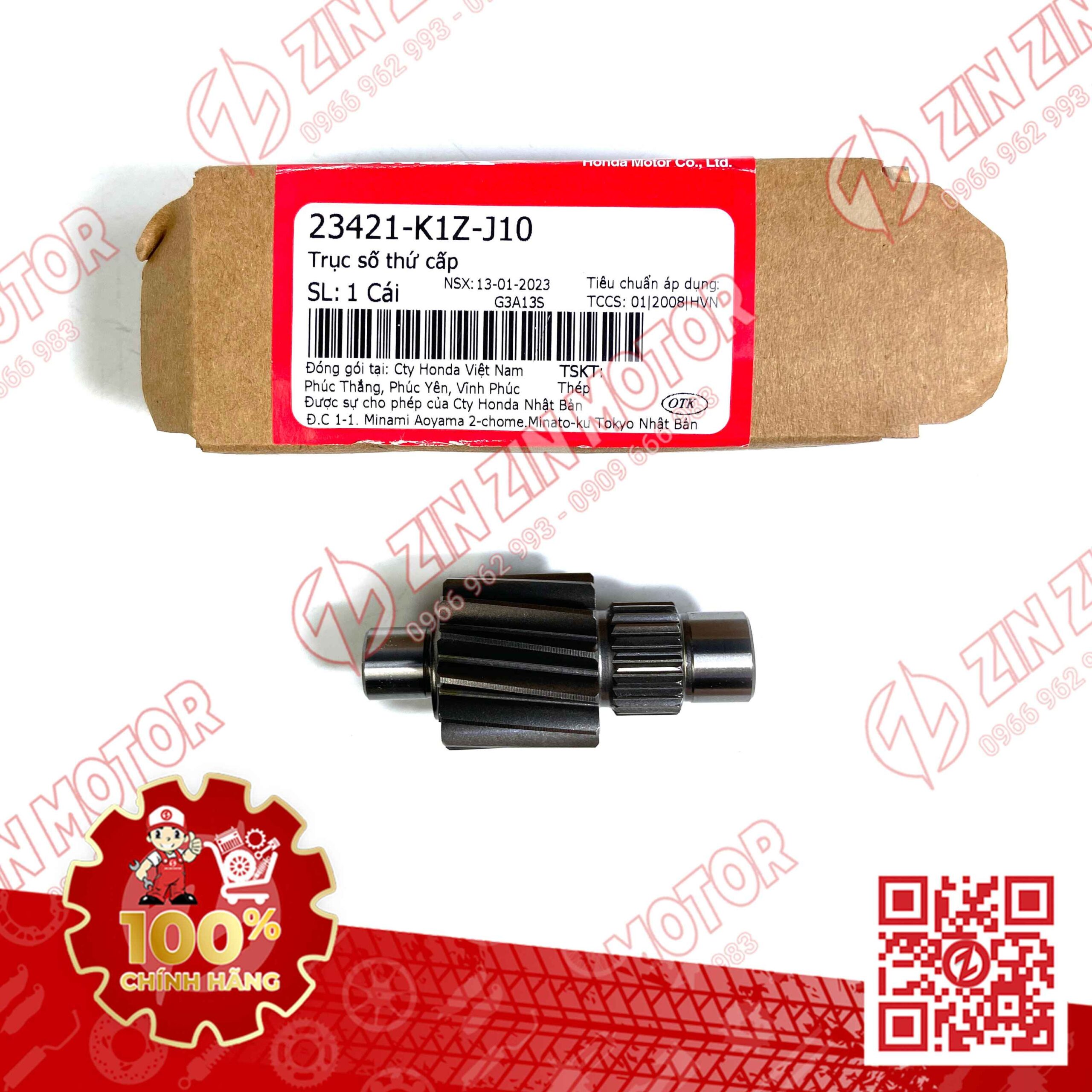 Nhông Hú Nhỏ, Nhông Cốt Láp AB 160, Air Blade 125 2022 2023+, Vario 160, Click 160, ADV 160 23421K1ZJ10 Chính Hãng Honda