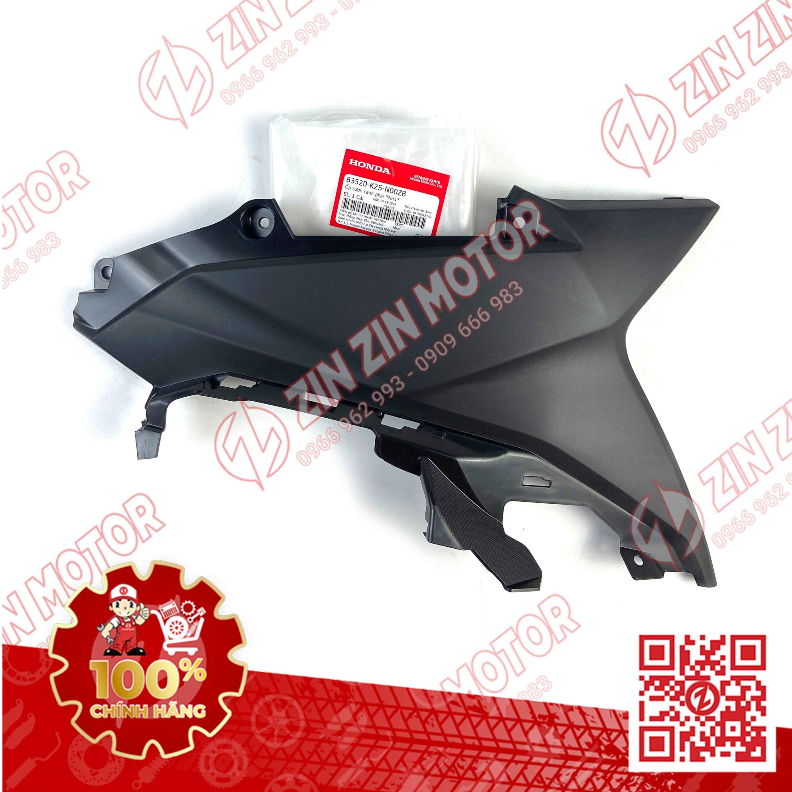 Nhựa Nhám PGM-FI, Ốp Gác Chân Vario 160, Click 160 Phải Đen