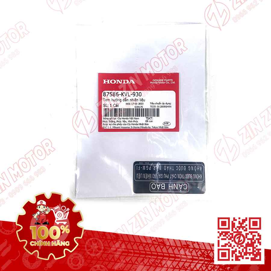 Tem Hướng Dẫn Nhiên Liệu Honda TEM THÔNG SỐ CẢNH BÁO XĂNG WAVE RSX 2019 2020 2021 2022 2023 87586KVL930 CHÍNH HÃNG