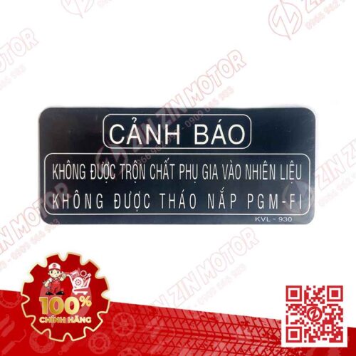 Alternative view of Tem Hướng Dẫn Nhiên Liệu Honda TEM THÔNG SỐ CẢNH BÁO XĂNG WAVE RSX 2019 2020 2021 2022 2023 87586KVL930 CHÍNH HÃNG