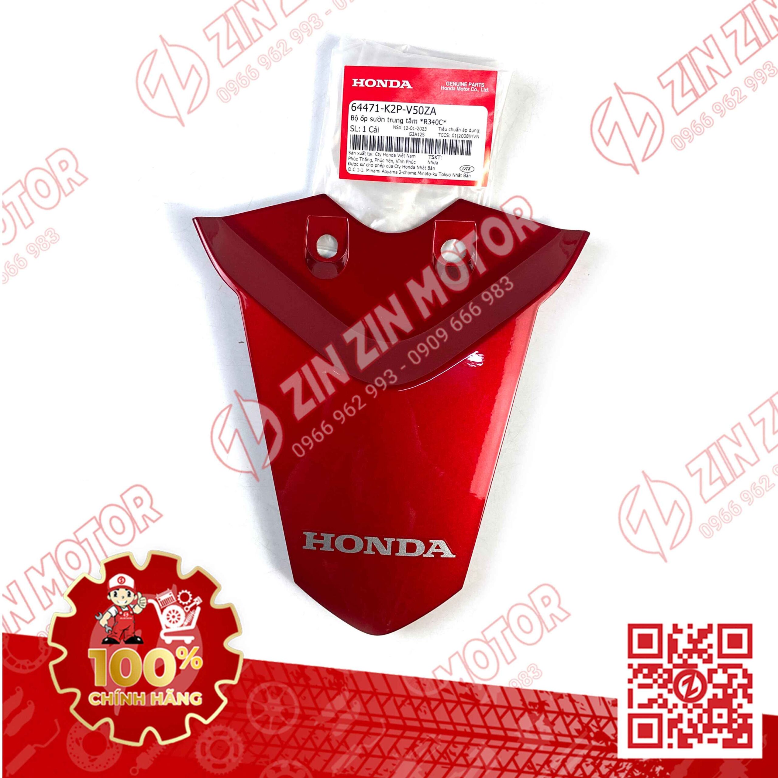 Mu Rùa Ốp Đuôi Sau Winner X V2 2019+ Đỏ Có Sẵn Tem R340C