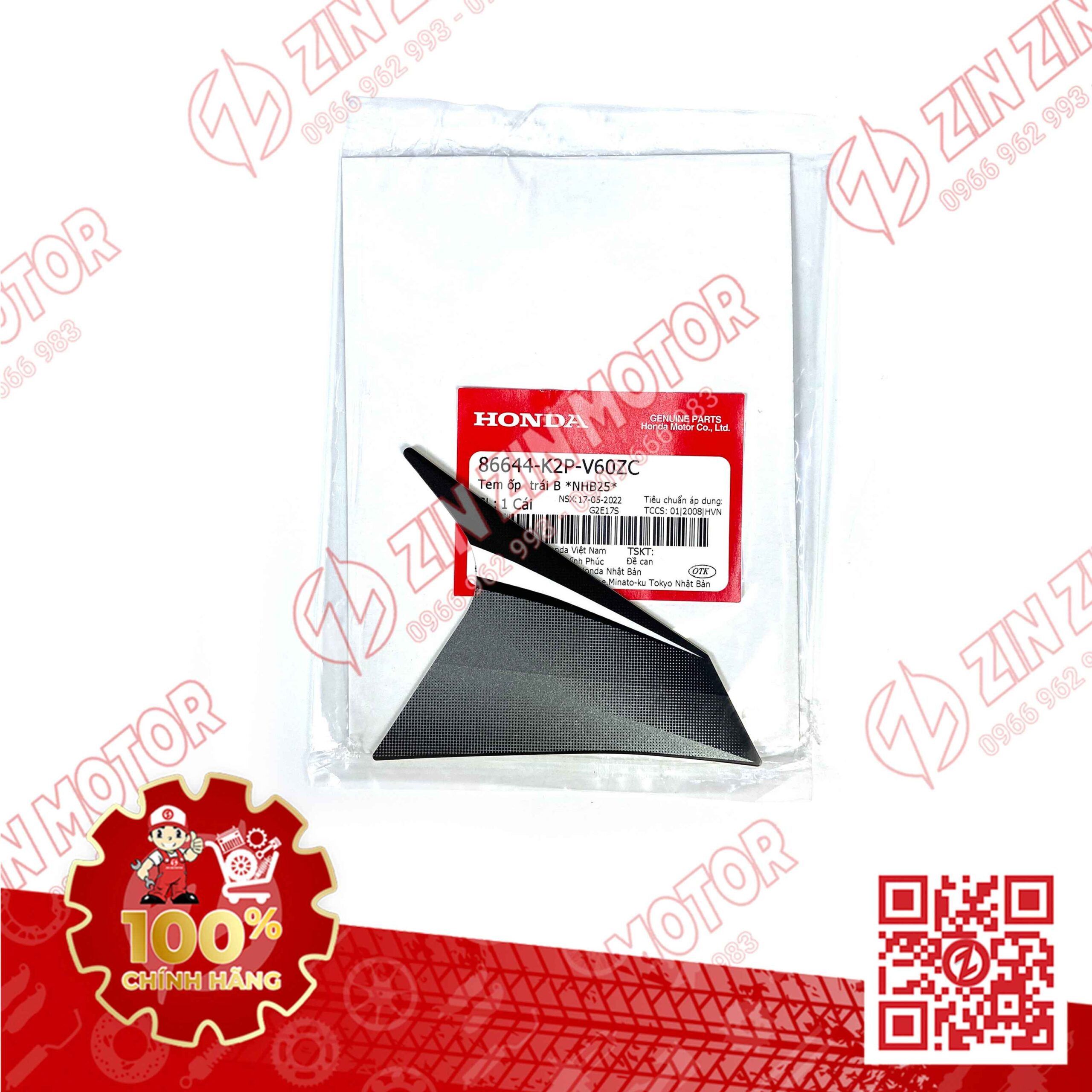 Tem Cánh Yếm Trước Winner X V3 2022+ Trái Miếng Nhỏ Đen Phiên Bản Tiêu Chuẩn