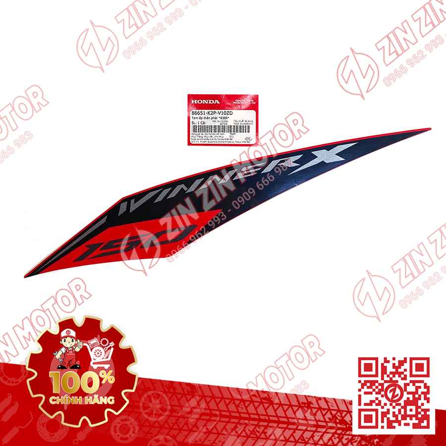 Tem Bụng Sau Winner X V2 2019+ Trái Đỏ Đen 2020 Phiên Bản Thể Thao
