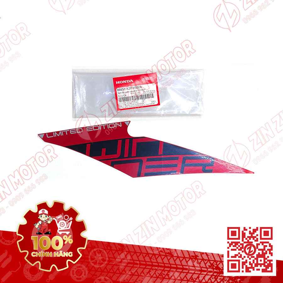 Tem Bụng Sau Winner X V2 2019+ Trái Đen Đỏ Xám 2021 Phiên Bản Giới Hạn