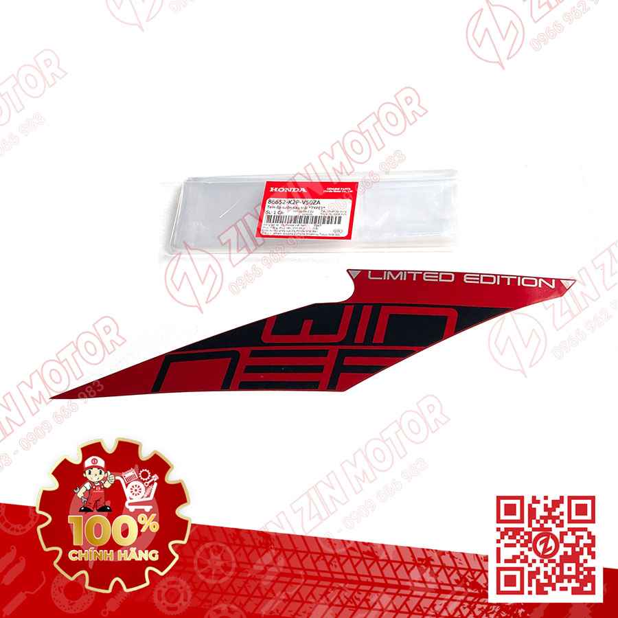 Tem Bụng Sau Winner X V2 2019+ Trái Đen Đỏ Xám 2021 Phiên Bản Giới Hạn