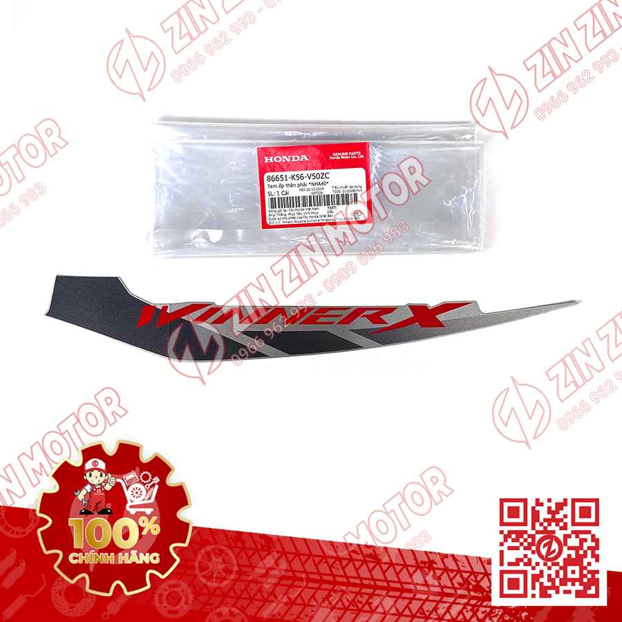 Tem Bụng Sau Winner X V2 2019+ Phải Bạc Đỏ Đen 2019 Phiên Bản Thể Thao