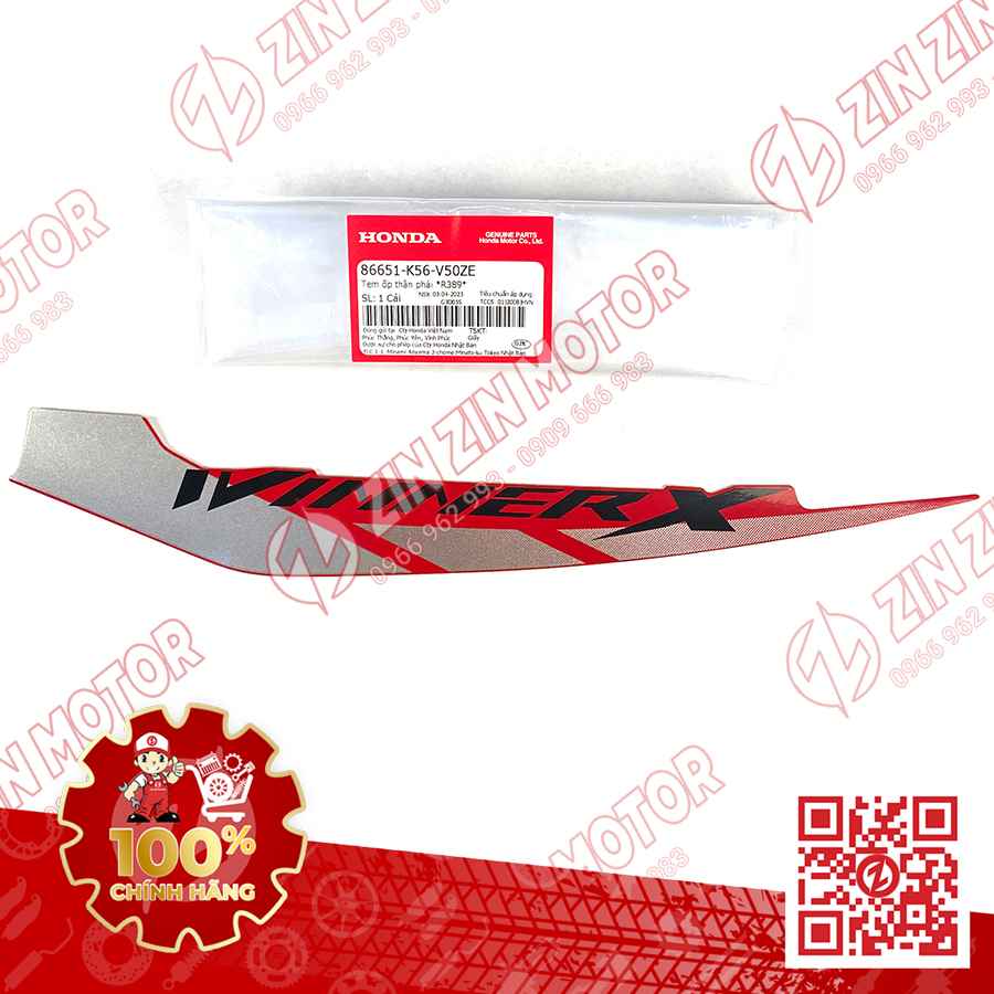 Tem Bụng Sau Winner X V2 2019+ Phải Đỏ Bạc Đen 2019 Phiên Bản Thể Thao