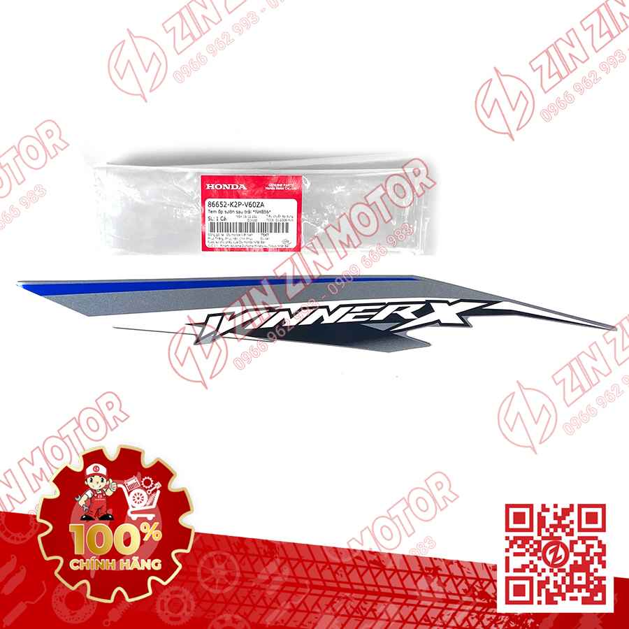 Tem Bụng Sau Winner X V3 2022+ Trái Đen Bạc 2022 Phiên Bản Tiêu Chuẩn