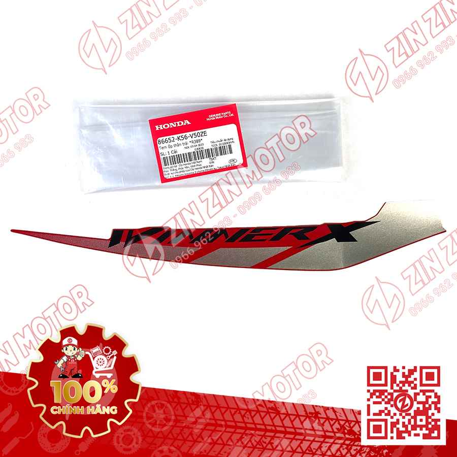 Tem Bụng Sau Winner X V2 2019+ Trái Đỏ Bạc Đen 2019 Phiên Bản Thể Thao