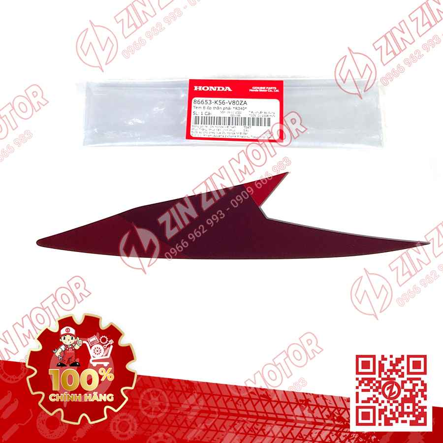 Tem Bụng Sau Winner X V2 2019+ Dưới Trước Phải Đỏ Bạc Đen 2019 Phiên Bản Camo