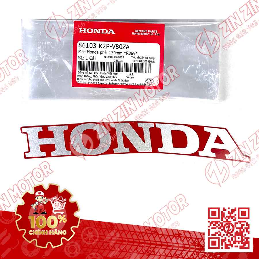 Tem Honda Mỏ Cày Winner X V3 2022+, WINNER X V4 2024 Trái R389