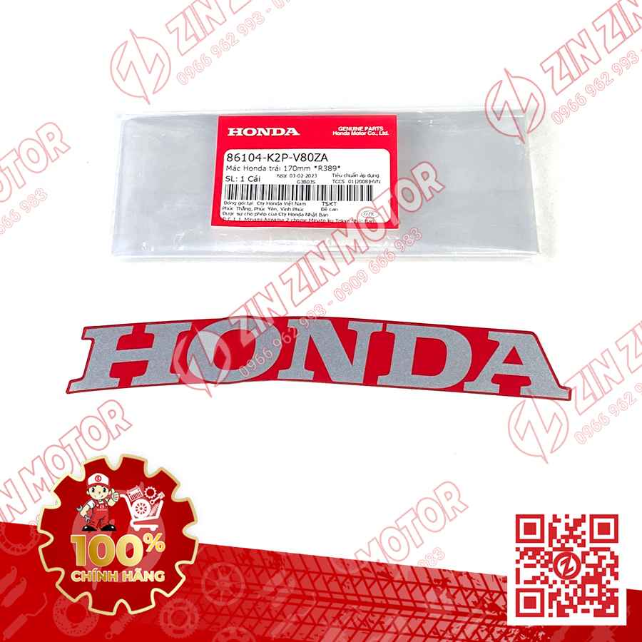 Tem Honda Mỏ Cày Winner X V3 2022+, 86104-K2P-V80ZA Phải R389