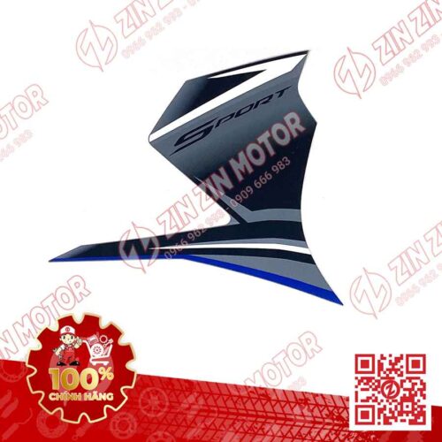 Alternative view of Tem Cánh Yếm Trước Winner X V3 2022+ Phải Miếng Lớn Đen Bạc Phiên Bản Tiêu Chuẩn