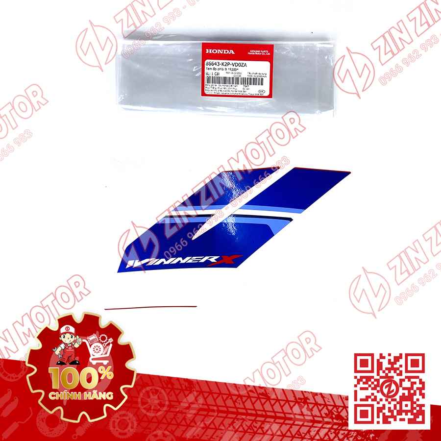 Tem Cánh Yếm Trước Winner X V3 2022+ Phải Miếng Nhỏ Đỏ Trắng Đen HRC 2023 Phiên Bản Thể Thao