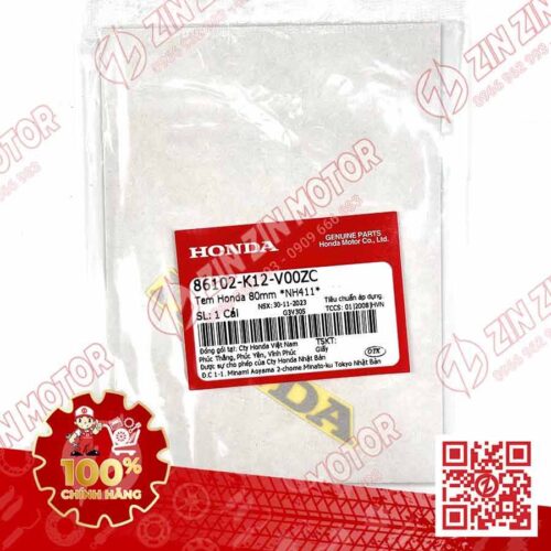 Alternative view of Tem Chữ Honda Cong 80mm Xám Xe Lead 125 2022 2023+ Chính Hãng Honda