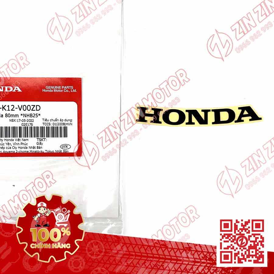 Tem Chữ Honda Cong 80mm Đen Xe Lead 125 2022 2023+ Chính Hãng Honda