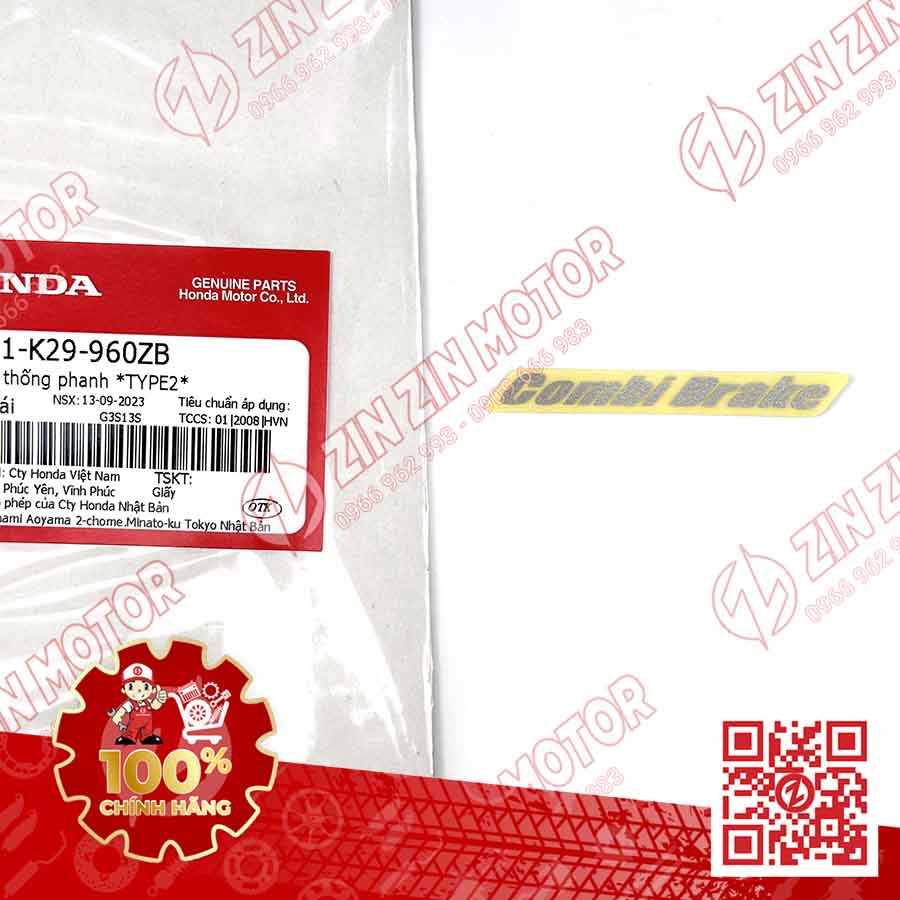 Tem Chữ Combi Brake Trắng Xe lead 125 (Đỏ Đô, Xanh Phiên Bản Cao Cấp, Đỏ Đô Bản Tiêu Chuẩn) 2017+ 2022+ Chính Hãng Honda