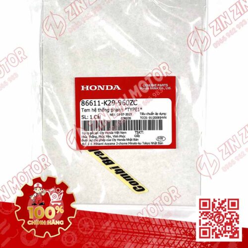 Alternative view of Tem Chữ Combi Brake Đen Xe lead 125 ( Trắng, Xám kem Phiên Bản Cao Cấp, Trắng Bản Tiêu Chuẩn) 2017+ 2022+ Chính Hãng Honda