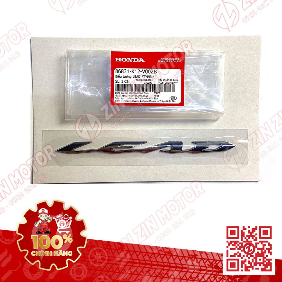 Tem Chữ Nổi LEAD Trắng Xe Lead 125 2022 2023 Chính Hãng Honda