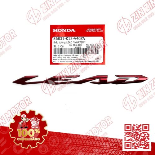 Tem Chữ Nổi LEAD Đỏ Xe Lead 125 2022 2023 Chính Hãng Honda