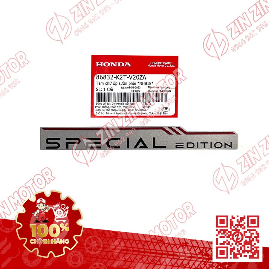 Tem Chữ Ốp Bụng, Sườn Special Edition Đen Xe Lead 125 (Bạc Nhám Phiên Bản Đặc Biệt) 2022 2023+ Chính Hãng Honda