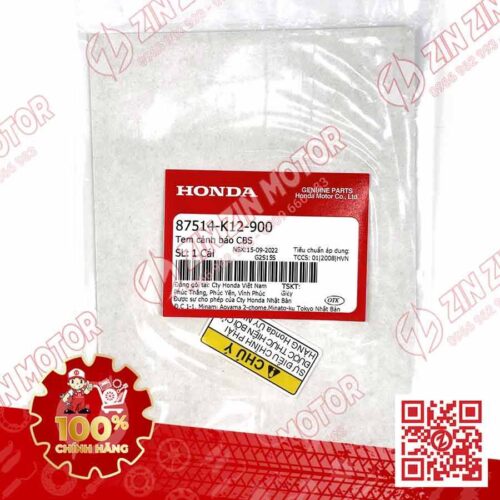 Alternative view of Tem Cảnh Báo CBS Xe Lead 125 2022 2023+ Chính Hãng Honda