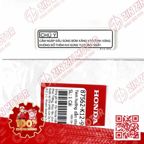 Tem Hướng Dẫn Nhiên Liệu Xe Lead 125 2022 2023+ Chính Hãng Honda