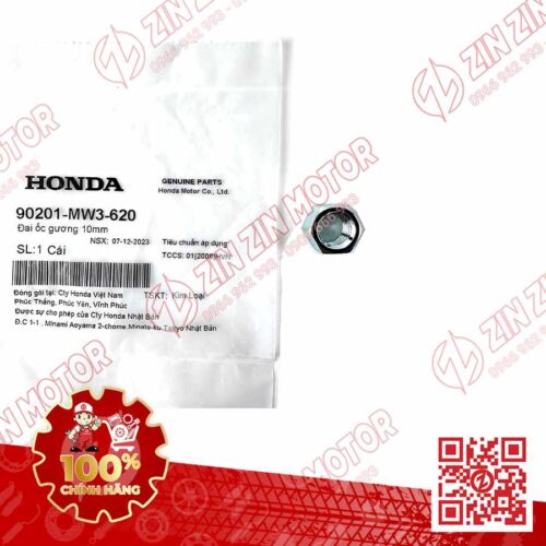 Đai Ốc Gương Honda 10mm Vario 160, Vario 150/125 2015 - 2023+, AB 160, Air Blade 150/125,FUTURE 125 FI,FUTURE LED, SH 2017 - 2023, Vision 2014 - 2026+, Lead 2014 - 2023+ PCX 150, Scoopy, BeAT , WAVE RSX 2019 2020 2021 2022 2023 , WAVE ALPHA 2017 - 2023 2024 - 2025, WAVE BLADE 110 90201MW3620 CHÍNH HÃNG