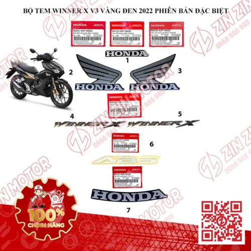 Alternative view of Tem Winner X V3 2022 2023+ Zin Chính Hãng Honda Đủ Màu Các Đời