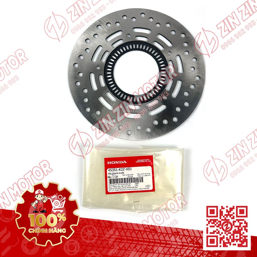 Đĩa Thắng Trước AB 160 2022 2023+ (AirBlade) , AB 125/160 2026 45351K2ZV01 Chính Hãng Honda