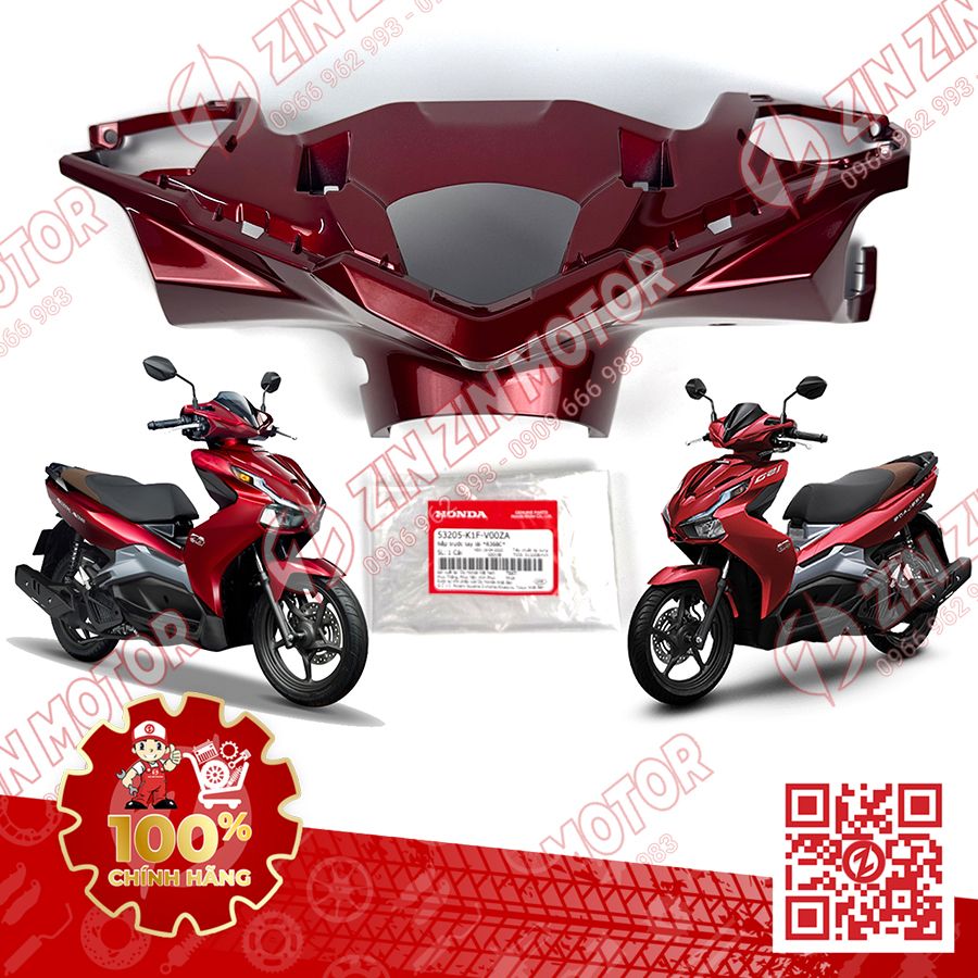 Bợ Cổ Trước, Nắp Trước Tay Lái AB 2020 2021, AirBlade 150 Đỏ Candy 53205K1FV00ZA Chính Hãng Honda