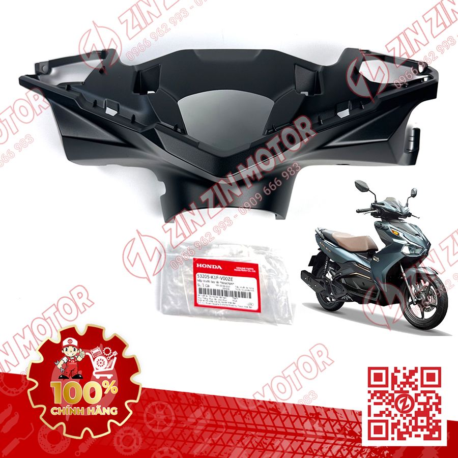 Bợ Cổ Trước, Nắp Trước Tay Lái AB 2020 2021, AirBlade 150 Đen Nhám NHA76M 53205K1FV00ZE Chính Hãng Honda